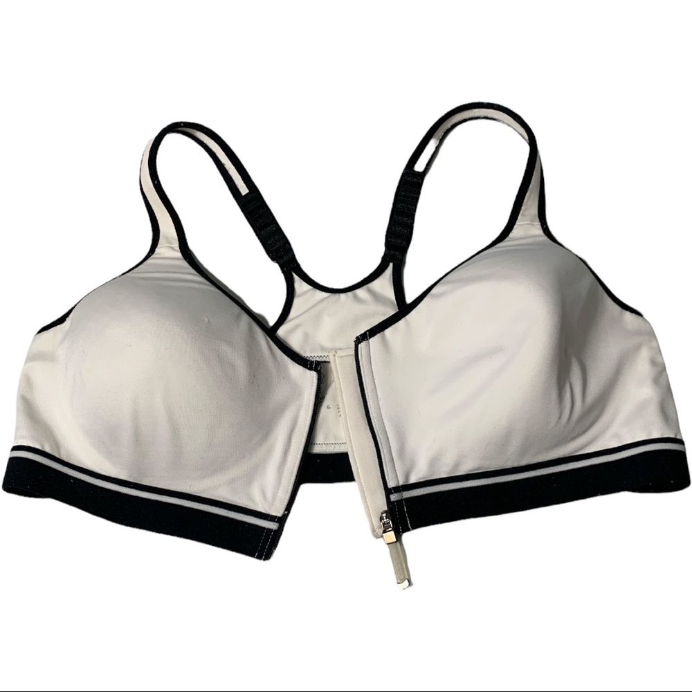 SPORTS  axcelerate white  Padded Front Zipper Bra